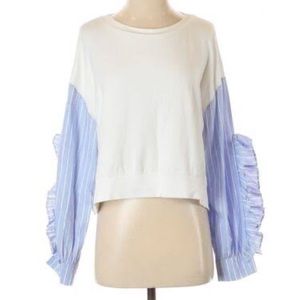 Zara raffle combustion top white blue